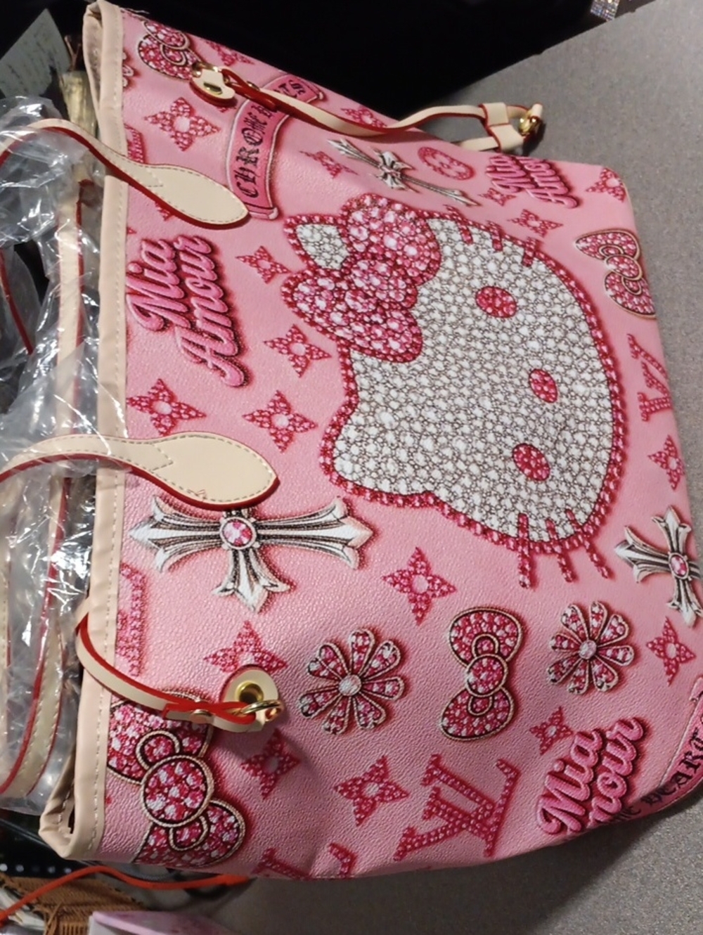 Pink Mia Amour Hello Kitty Tote Bag